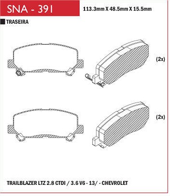 PASTILHAS FREIO TRAS